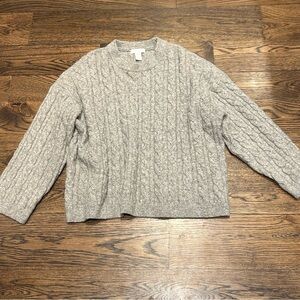 H & M Gray Cable Knit Sweater
